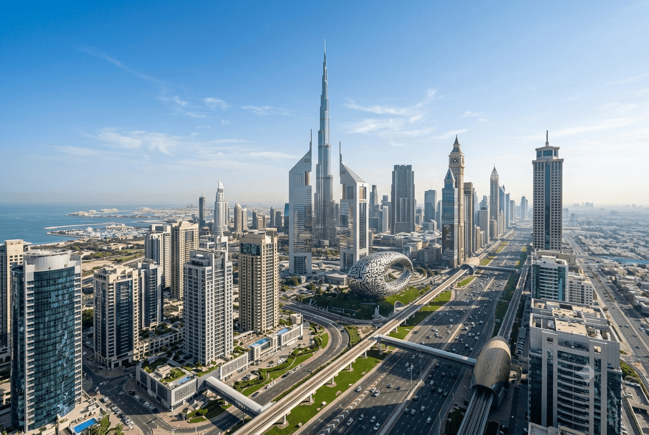 Dubai skyline — international food trade hub